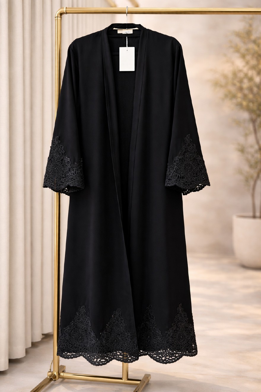 عباية سكون S01 كريب ملكي فاخر