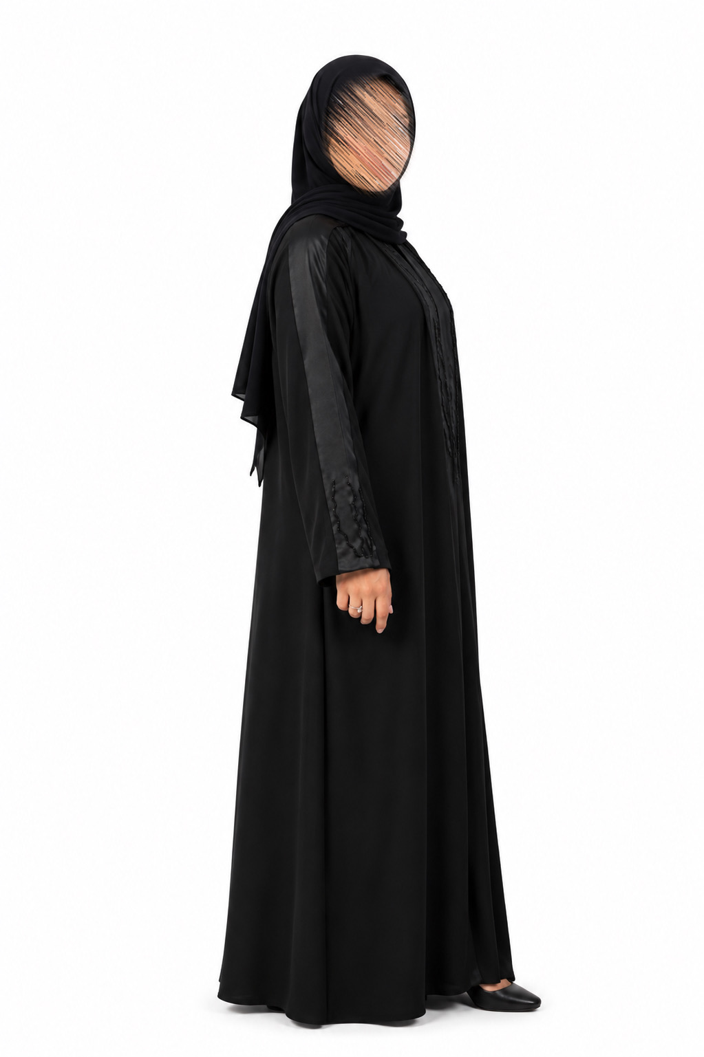 عباية سوداء كريب ملكي a17