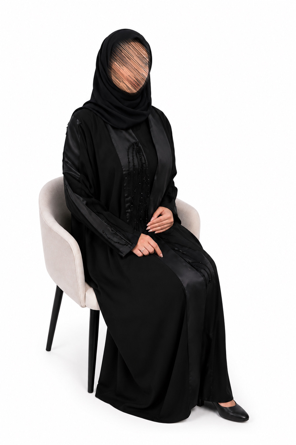 عباية سوداء كريب ملكي a17