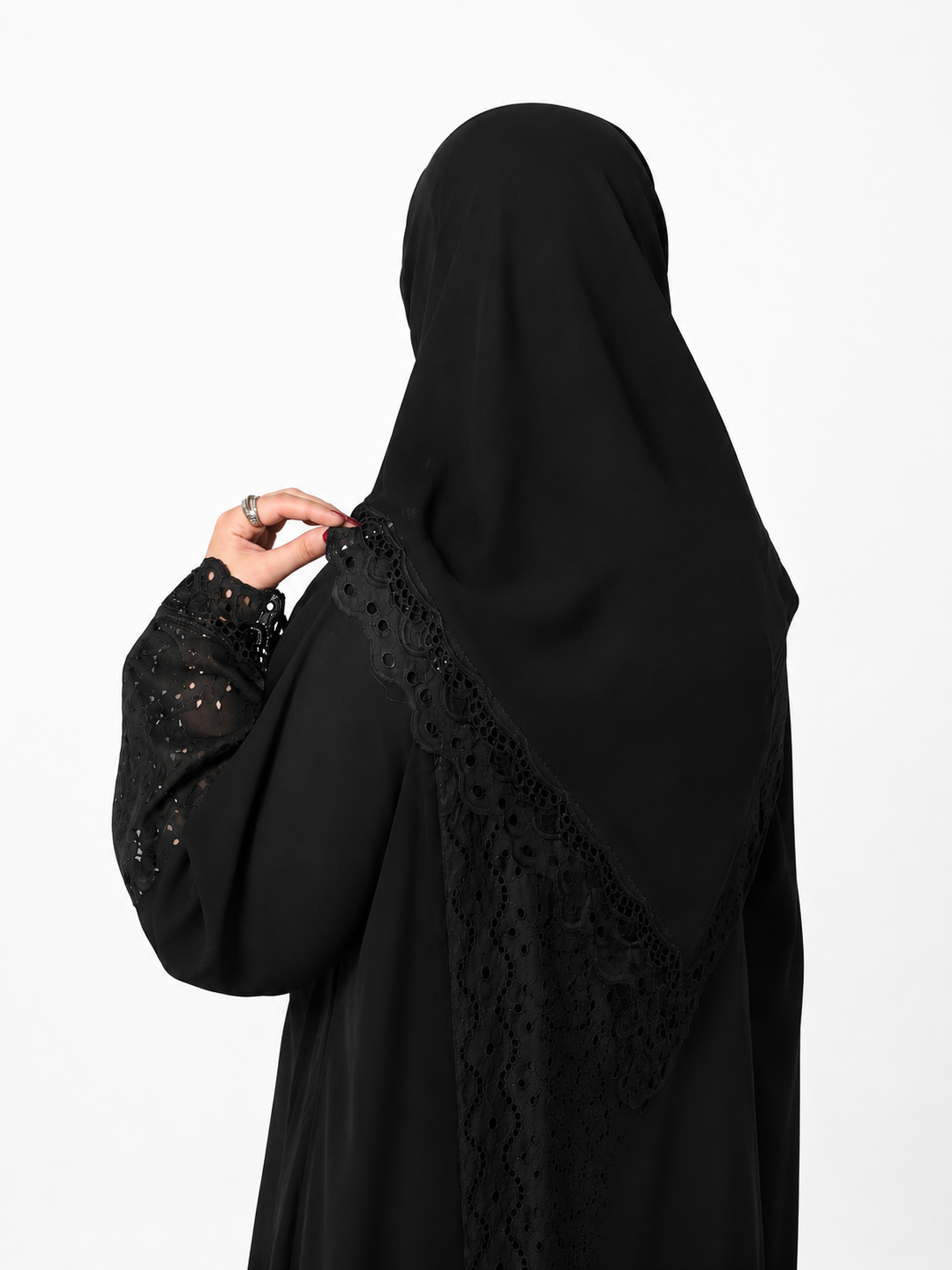 عباية اسود ركامه R02