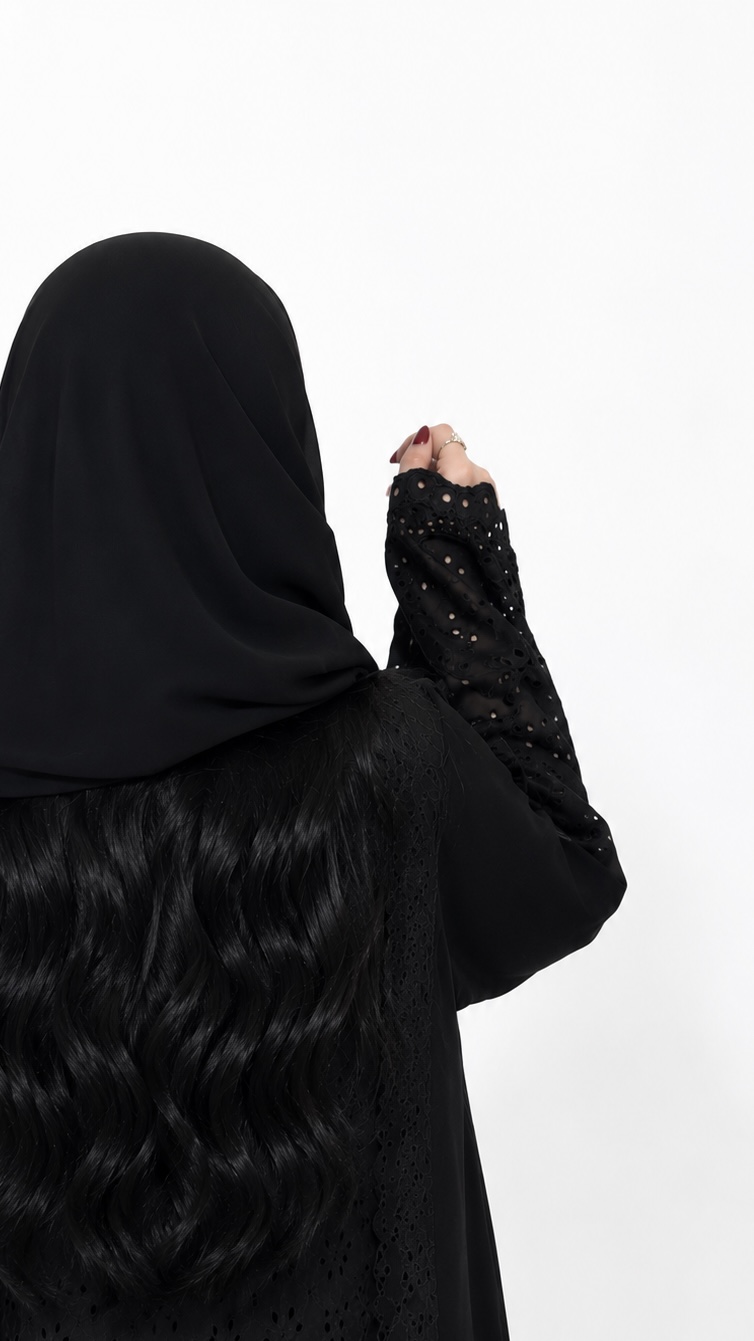 عباية اسود ركامه R02
