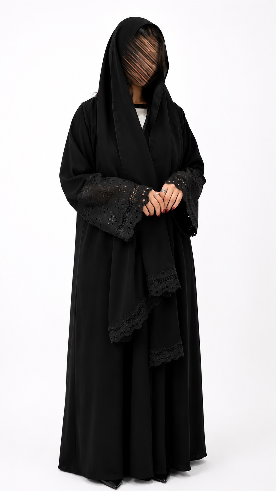 عباية اسود ركامه R02